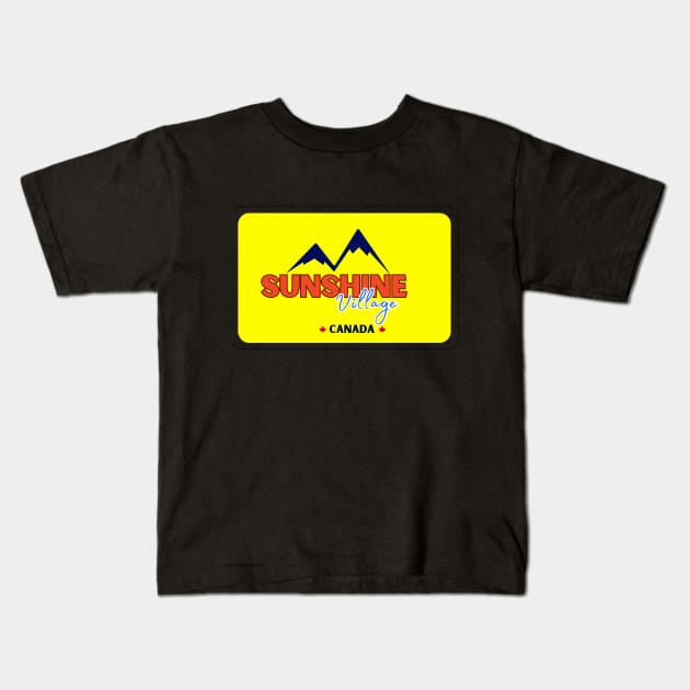 Sunshine Village Canada Kids T-Shirt by DW Arts Design